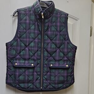 J. Crew Navy and Pink Quilted Vest